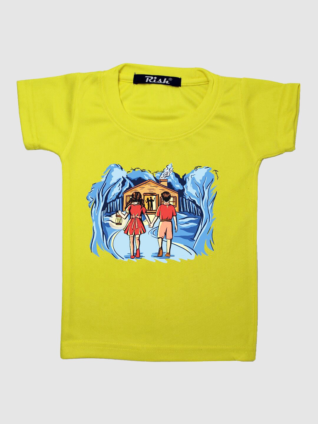 

RISH Kids Yellow Printed Oversized T-shirt