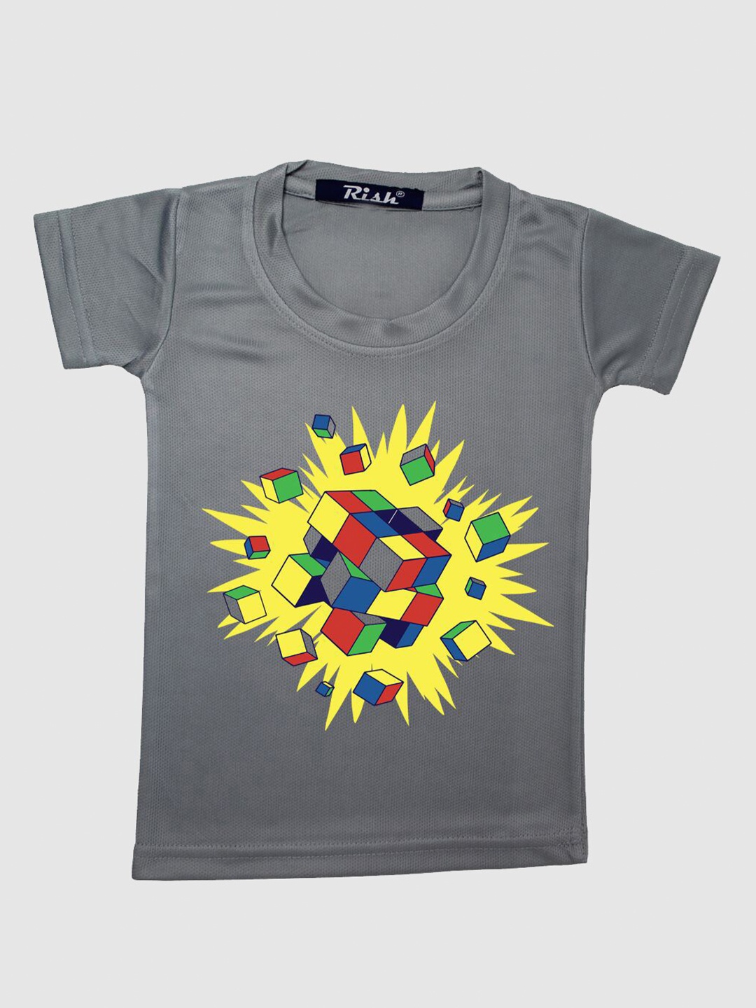 

RISH Boys Grey Printed T-shirt