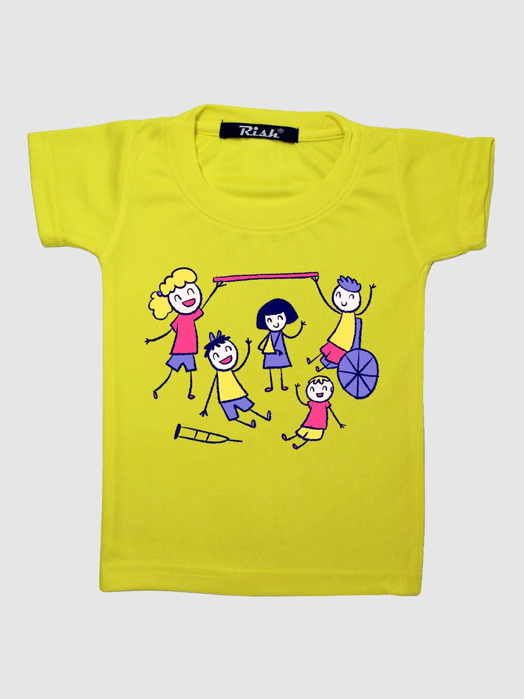 

RISH Boys Yellow Printed Oversized T-shirt