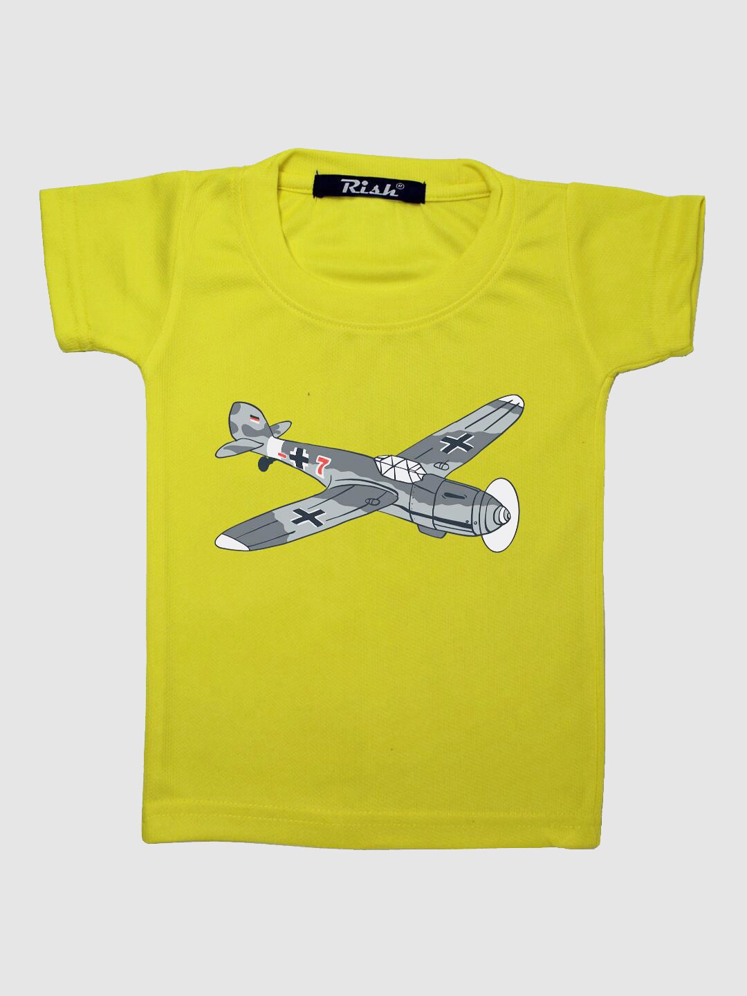 

RISH Boys Yellow & Grey Fighter Plane Printed Oversized T-shirt