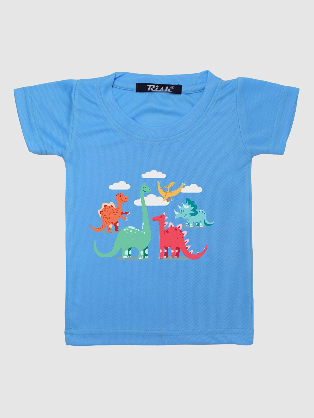 

RISH Boys Blue Printed Applique Oversized T-shirt