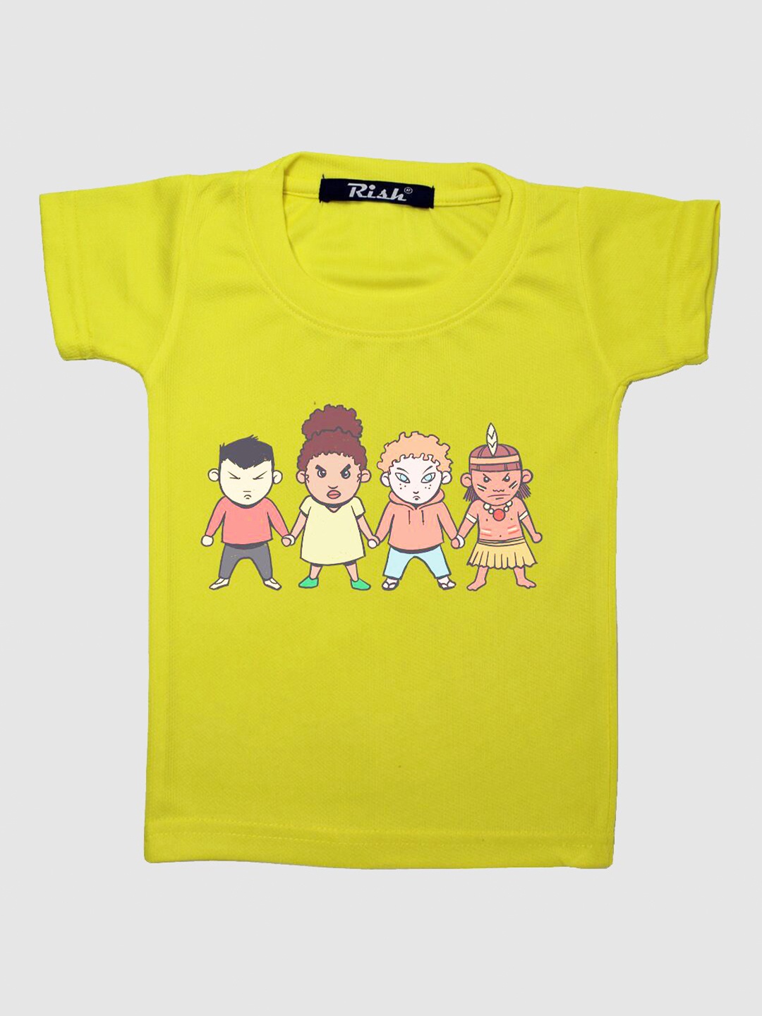 

RISH Boys Yellow & Red Printed Oversized T-shirt