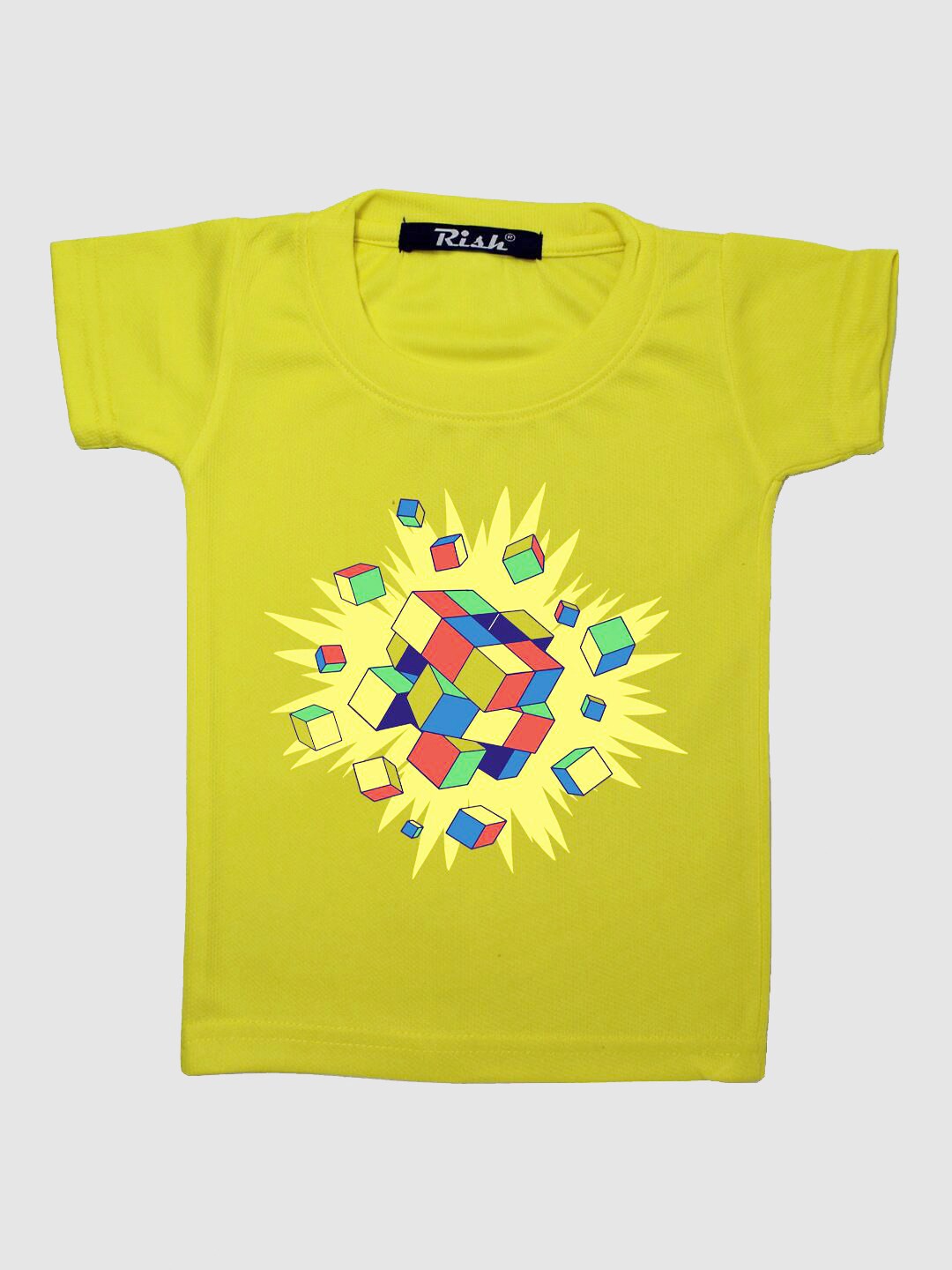 

RISH Boys Yellow Printed Oversized T-shirt