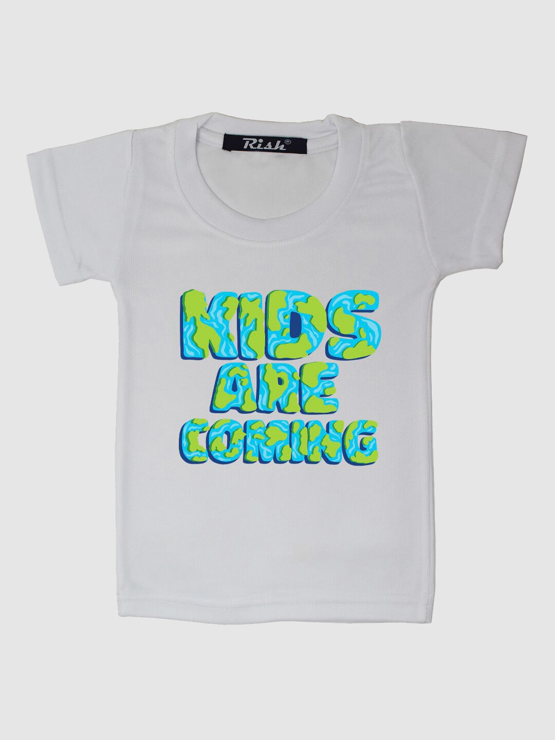

RISH Boys White Typography Printed T-shirt