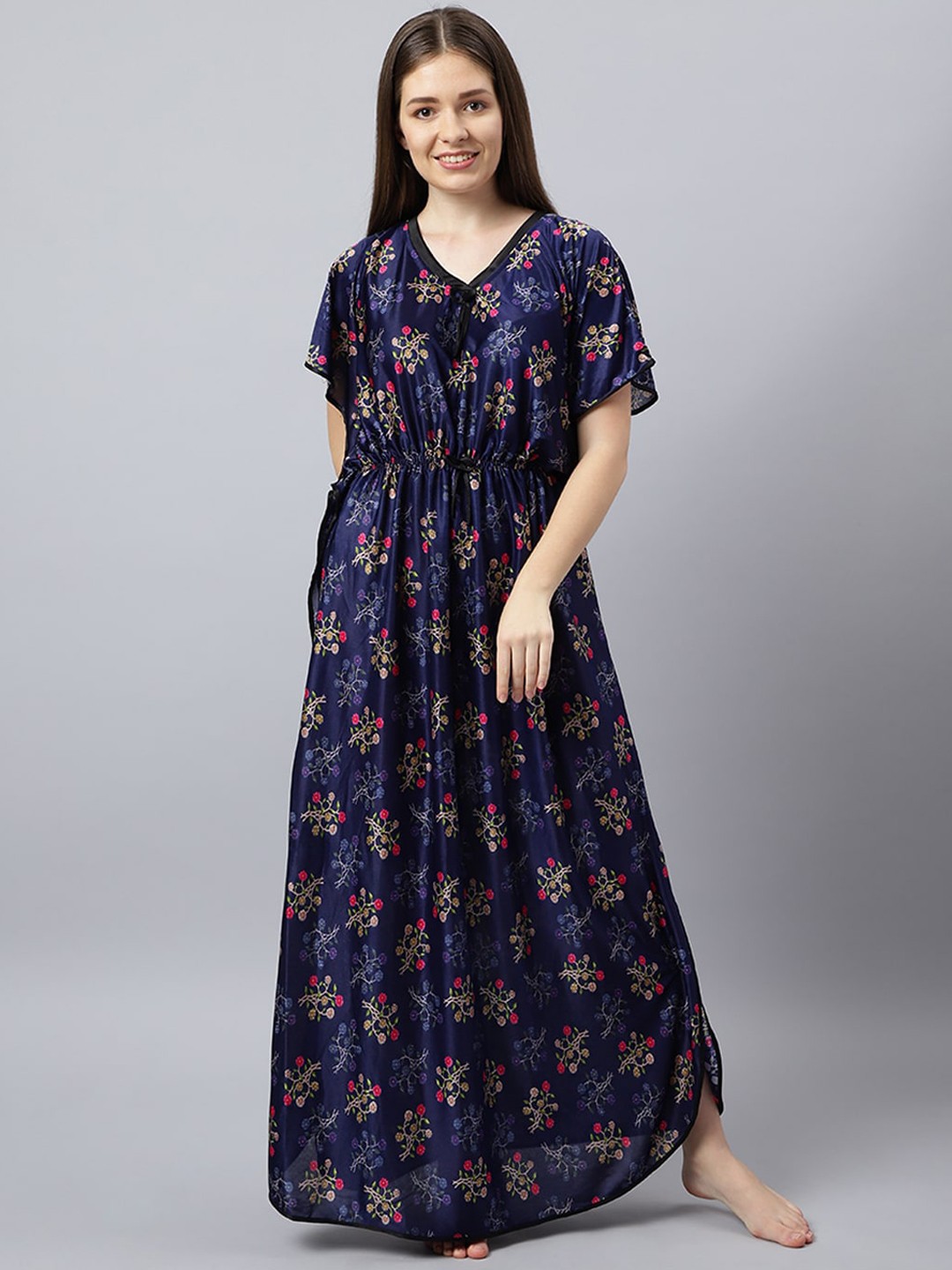 

Bailey sells Women Navy Blue Printed Maxi Nightdress