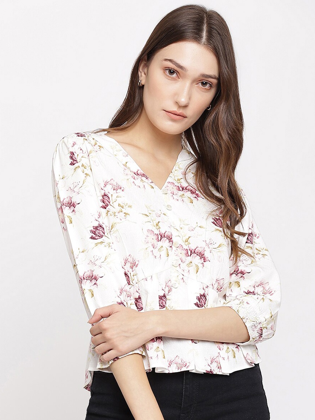 

Latin Quarters Pink Floral Printed Top