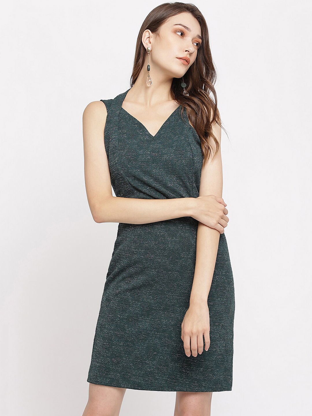 

Latin Quarters Women Green Sheath Dress