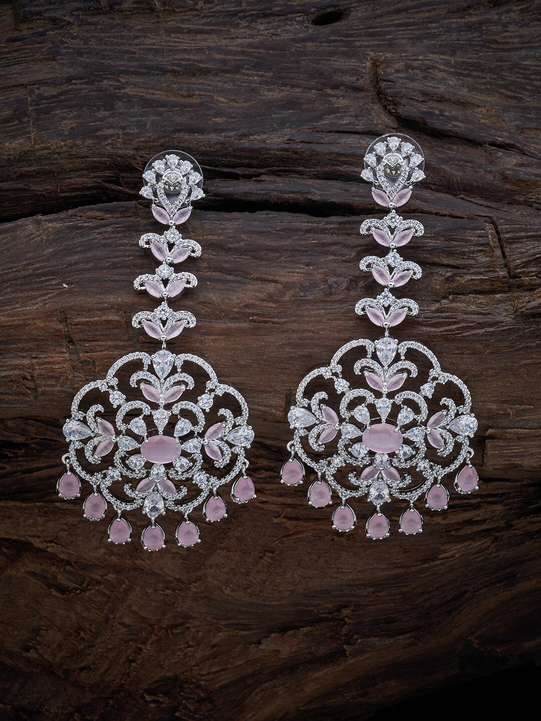 

Kushal's Fashion Jewellery Women White & Pink Contemporary Drop Earrings