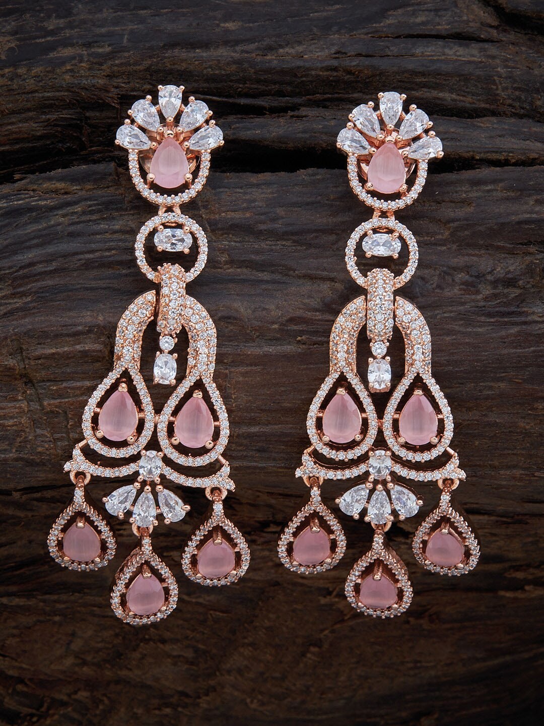 

Kushal's Fashion Jewellery Pink Contemporary Drop Earrings