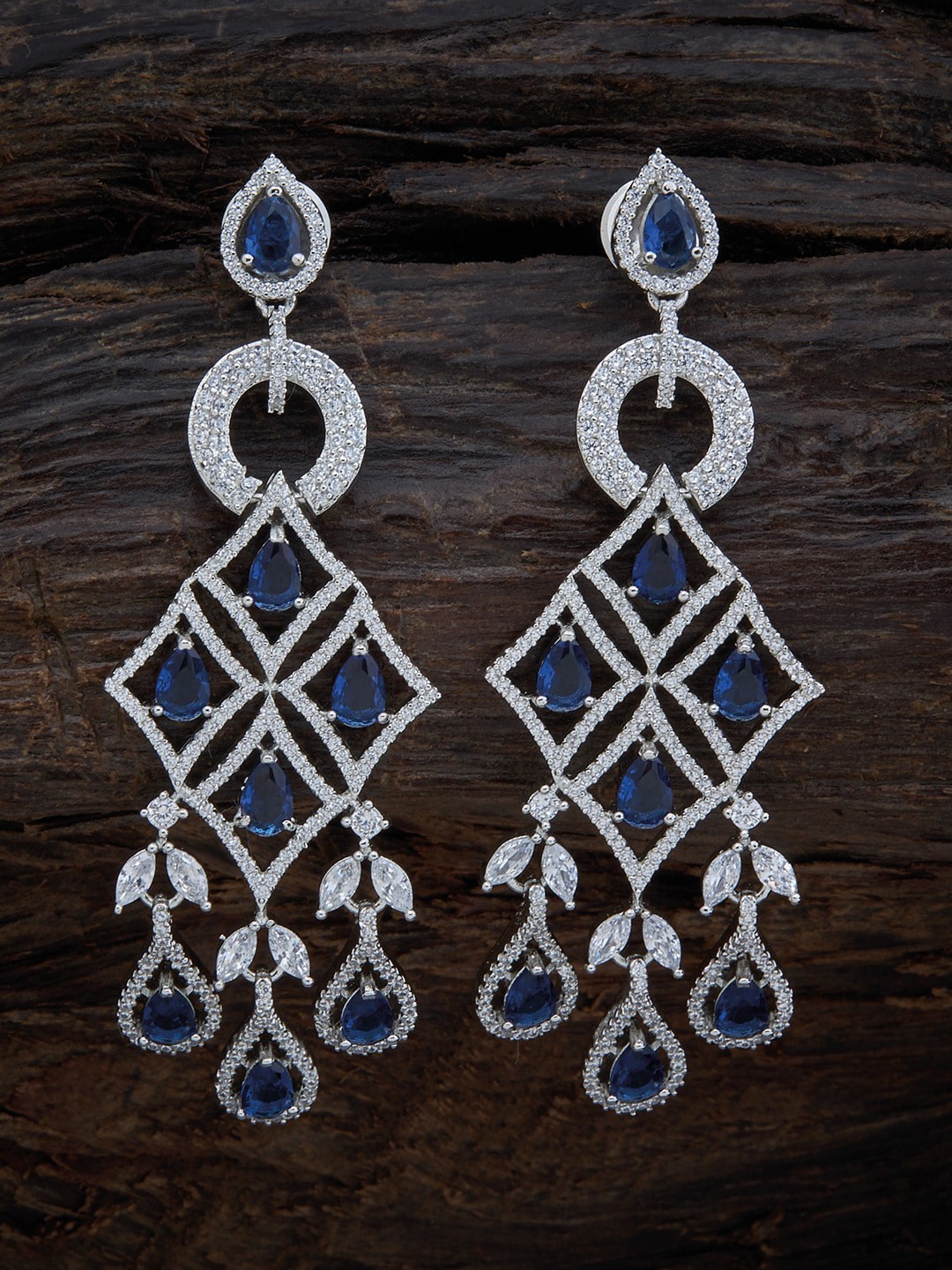 

Kushal's Fashion Jewellery Blue & Silver Plated Contemporary Drop Earrings