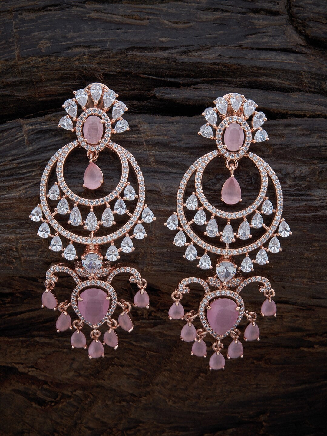 

Kushal's Fashion Jewellery Rose Gold-Plated Pink Contemporary Studs Earrings