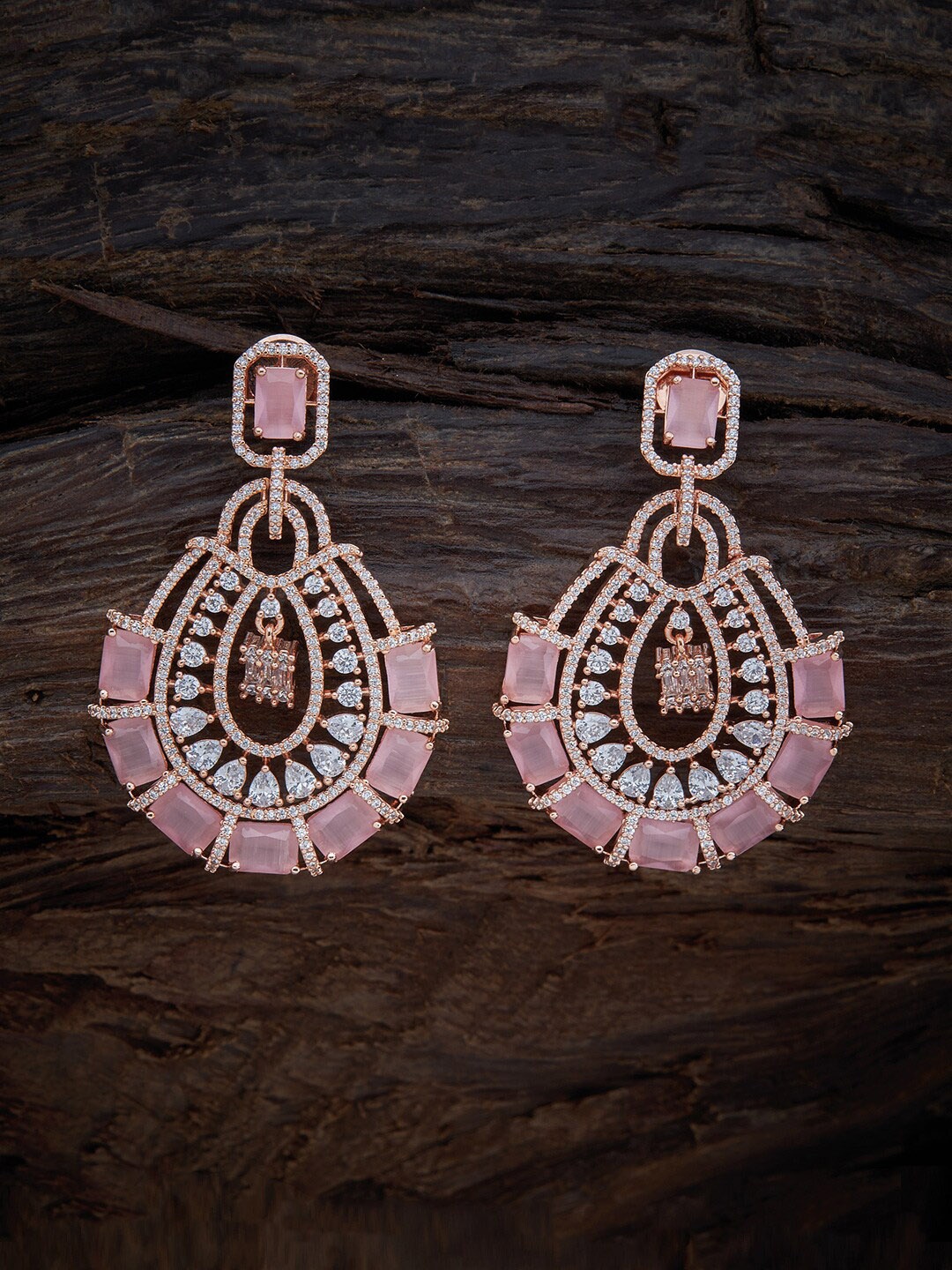

Kushal's Fashion Jewellery Pink Cubic Zirconia Contemporary Drop Earrings