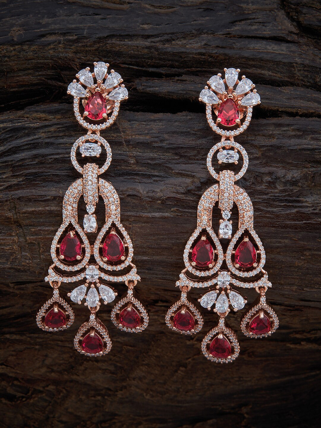 

Kushal's Fashion Jewellery women Rose-Gold Green Contemporary Drop Earrings