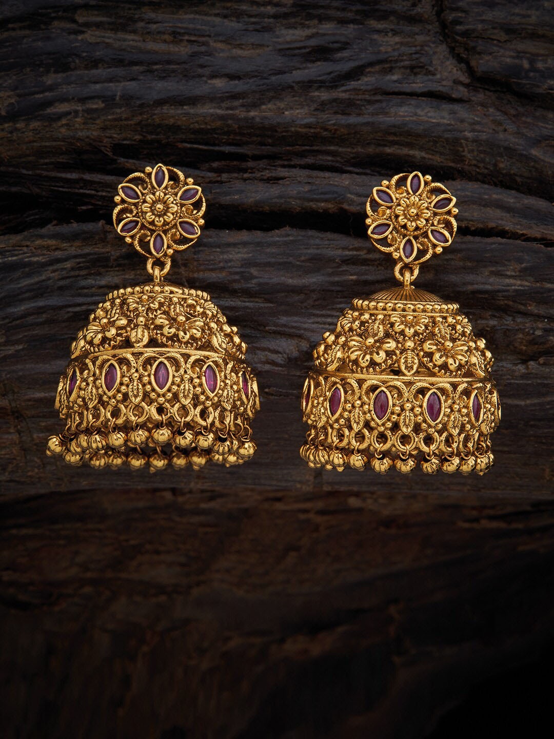 

Kushal's Fashion Jewellery Women Green Contemporary Jhumkas Earrings