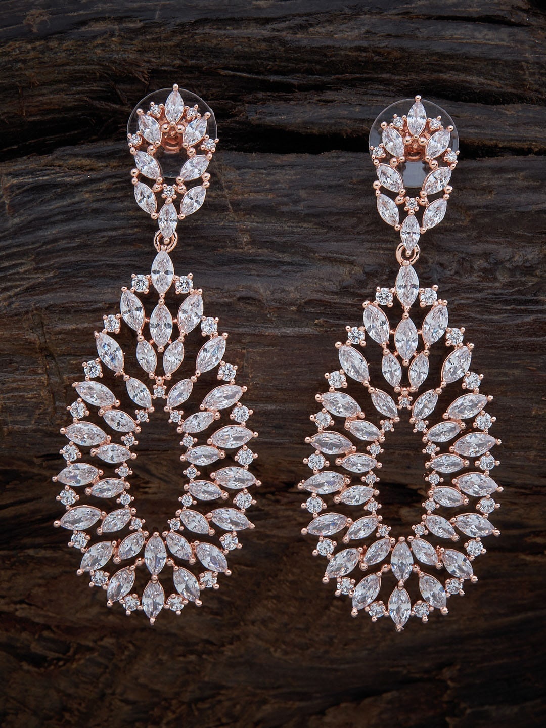

Kushal's Fashion Jewellery Rose Gold-Plated White Contemporary Drop Earrings