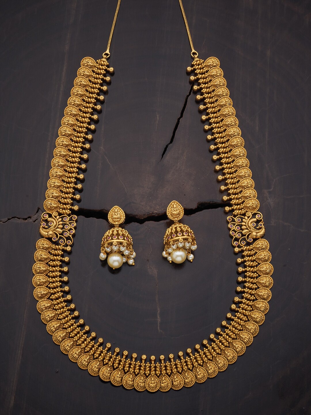 

Kushal's Fashion Jewellery Gold-Plated White Stone-Studded Jewellery Set