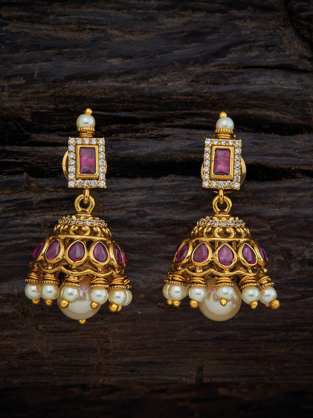 

Kushal's Fashion Jewellery Women Green Contemporary Jhumka Earrings