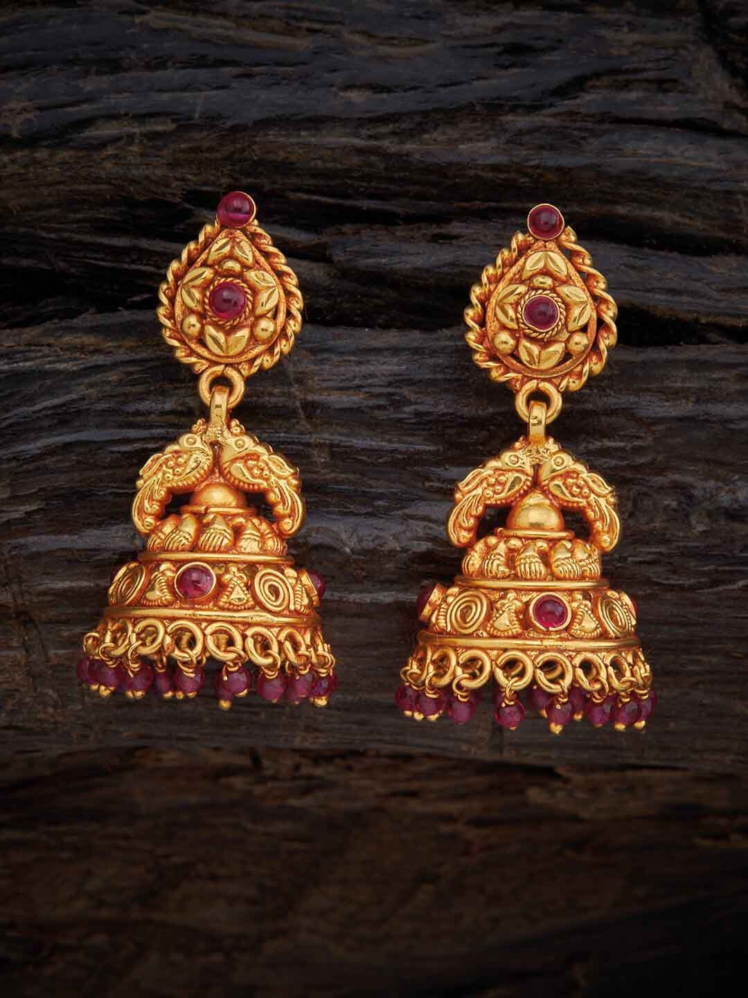 

Kushal's Fashion Jewellery Women Green Dome Shaped Jhumkas Earrings