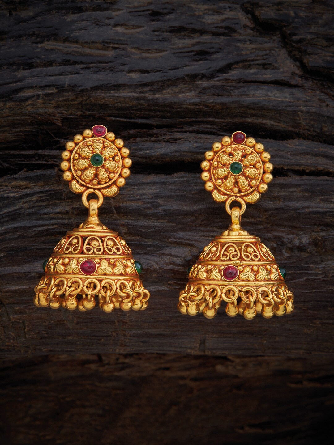 

Kushal's Fashion Jewellery Women Red Dome Shaped Jhumkas Earrings