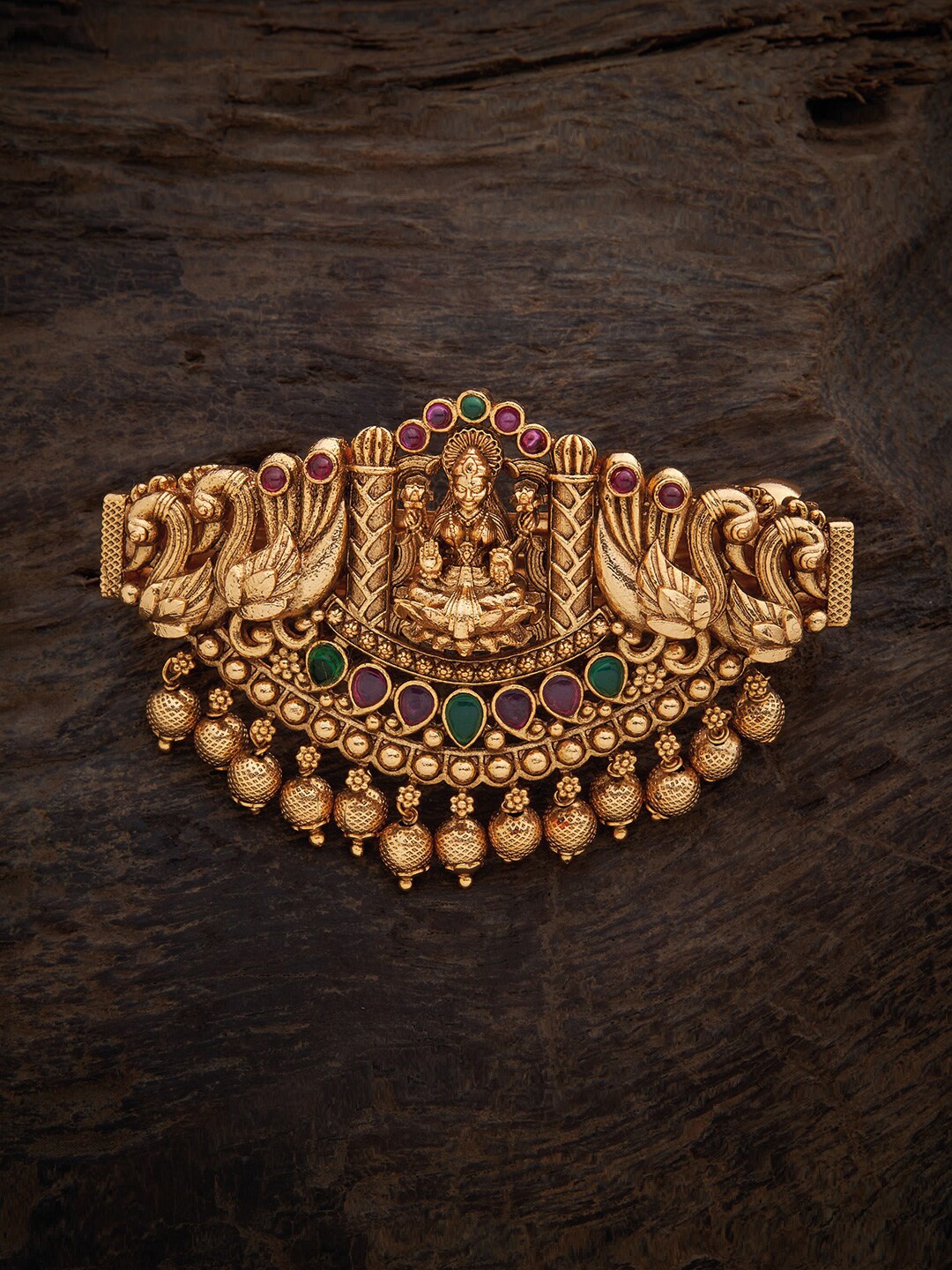 

Kushal's Fashion Jewellery Women Gold-Toned & Pink Embellished French Barrette