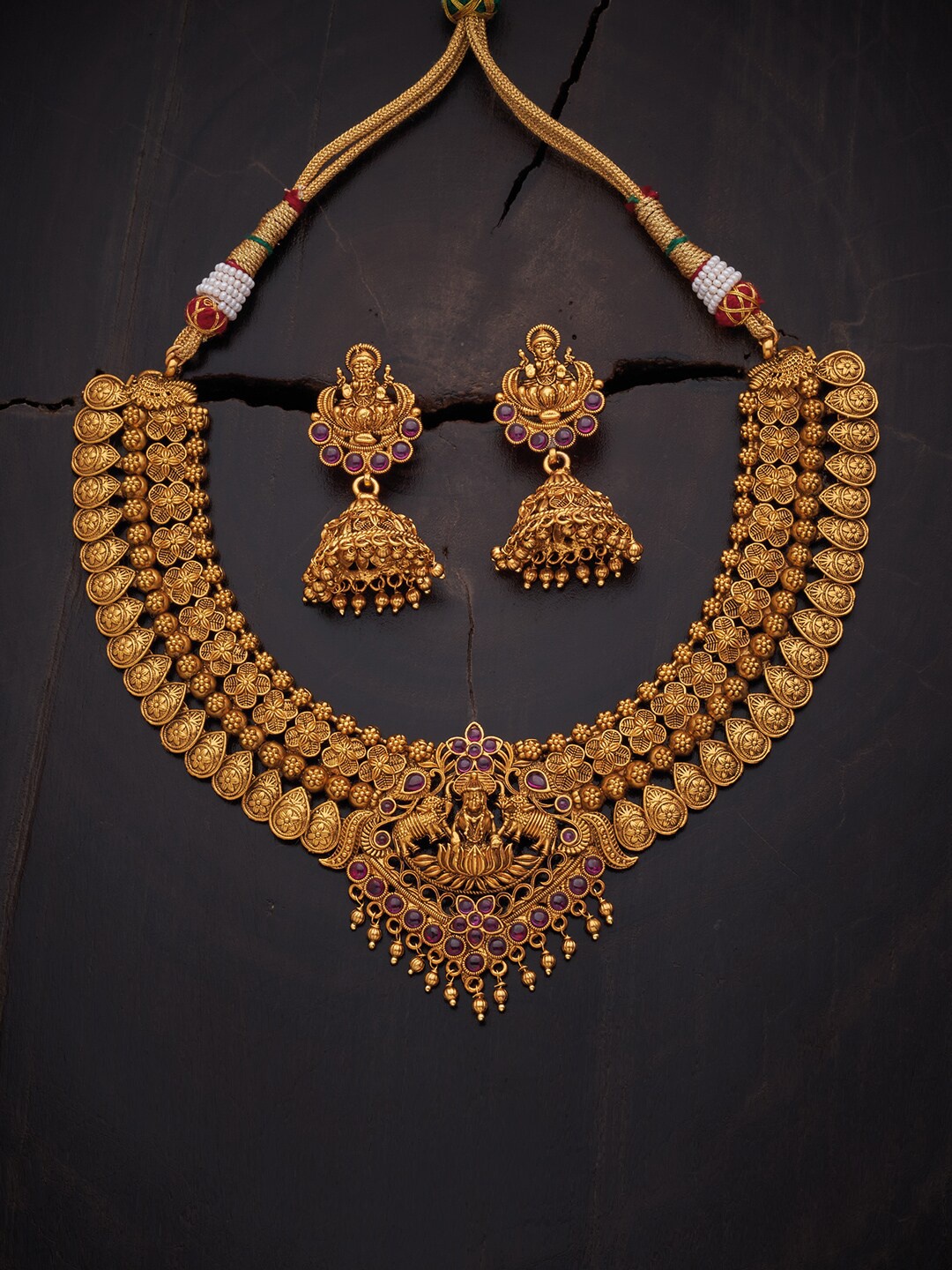 

Kushal's Fashion Jewellery Gold-Plated Stone Studded Jewellery Set