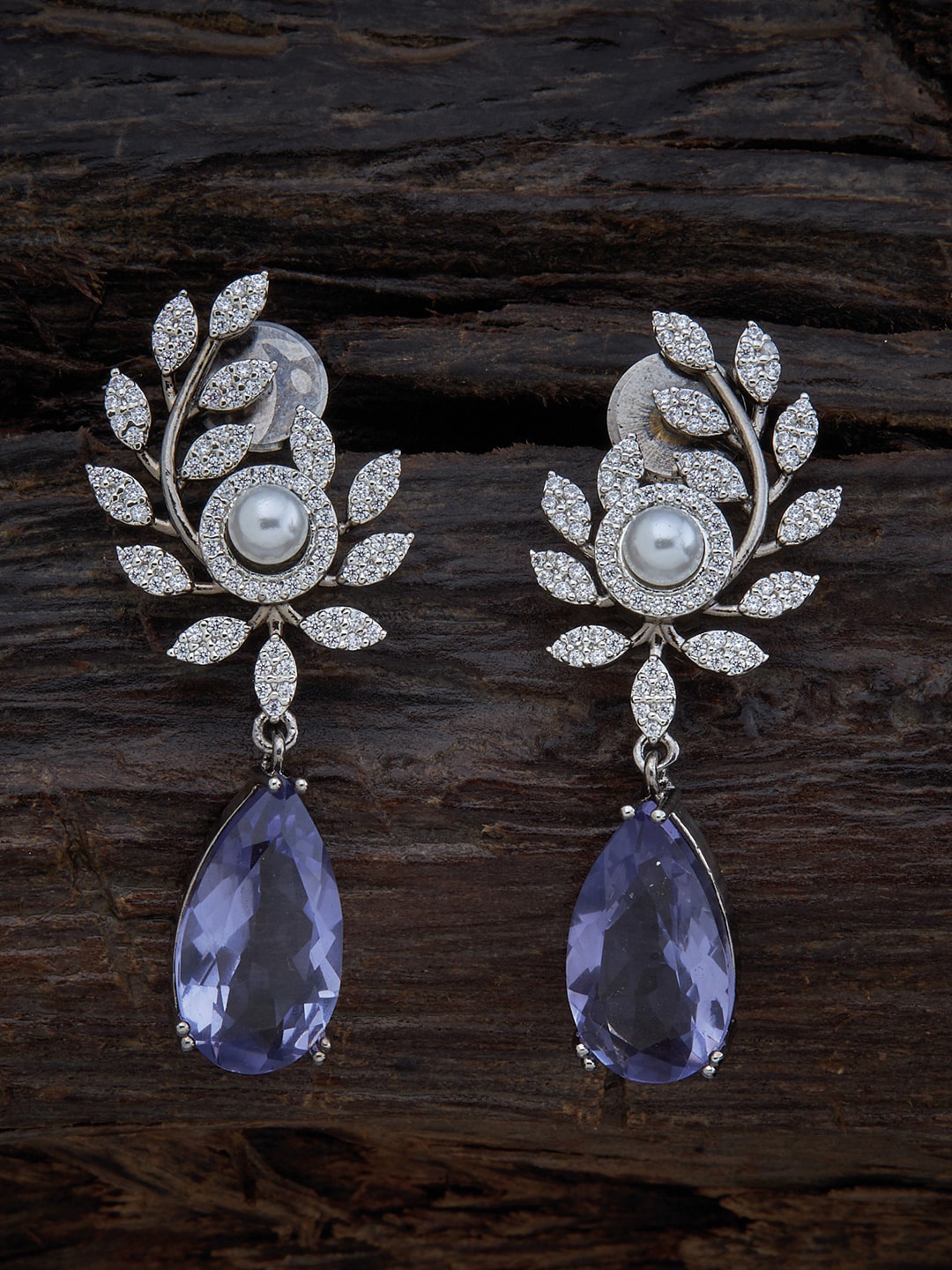 

Kushal's Fashion Jewellery Blue & Silver-Toned Rhodium Plated Contemporary Drop Earrings