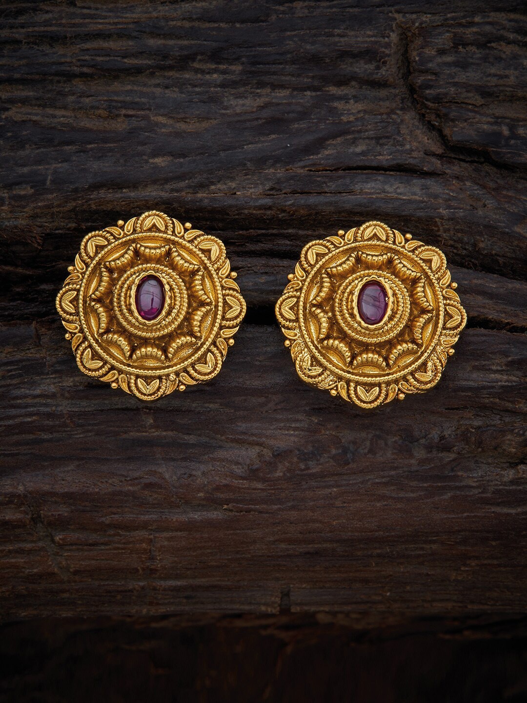 

Kushal's Fashion Jewellery Green & Gold Plated Contemporary Studs Earrings