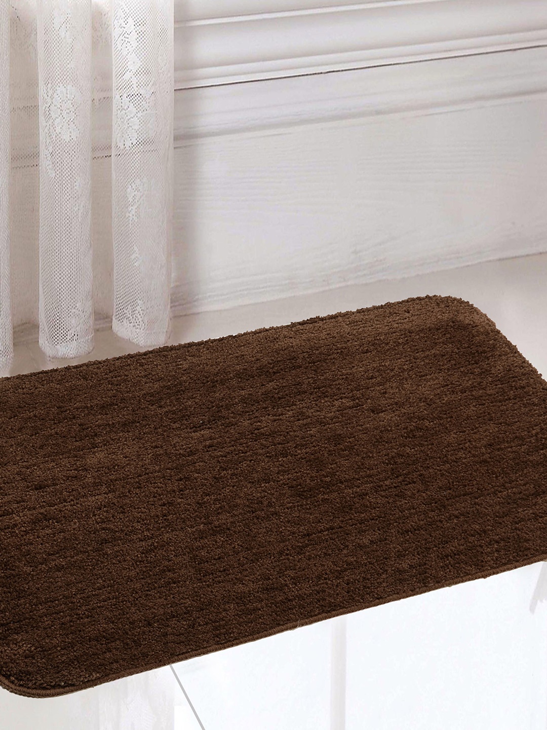 

Saral Home Set of 2 Rectangular Anti Slip Bath Rugs, Brown