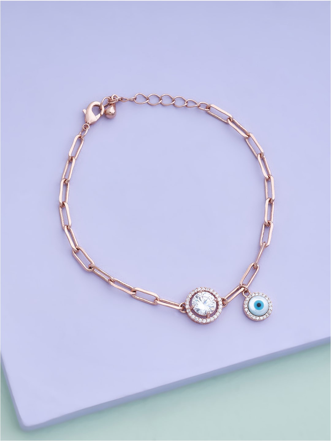 

Kushal's Fashion Jewellery Women Rose Gold Plated & White Wraparound Bracelet