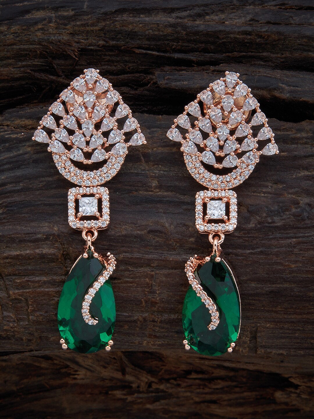 

Kushal's Fashion Jewellery Rose Gold & White Contemporary Drop Earrings