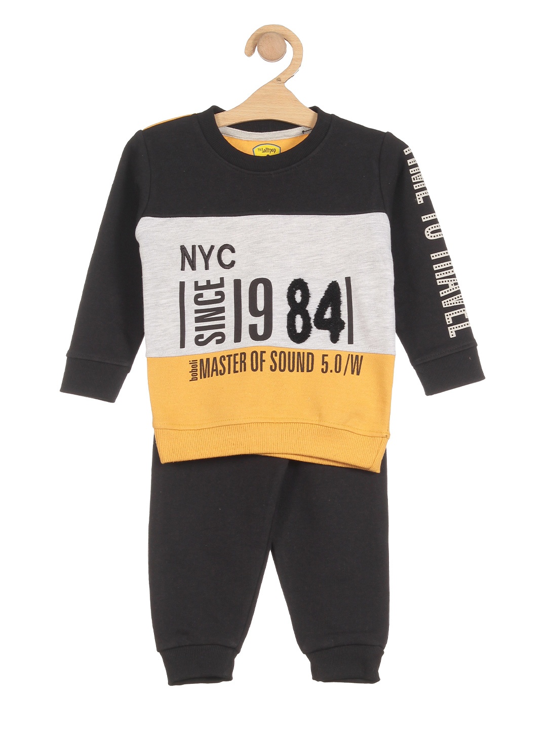 

Lil Lollipop Unisex Kids Black & White Pure Cotton T-shirt with Trousers