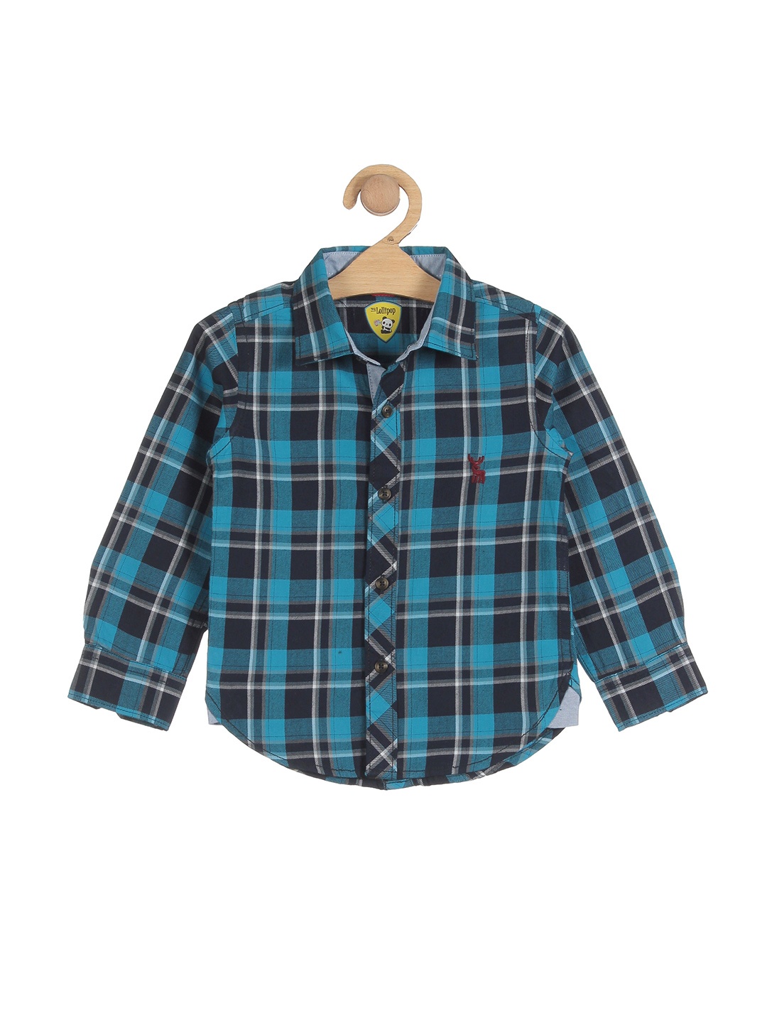 

Lil Lollipop Boys Blue Tartan Checks Checked Casual Shirt