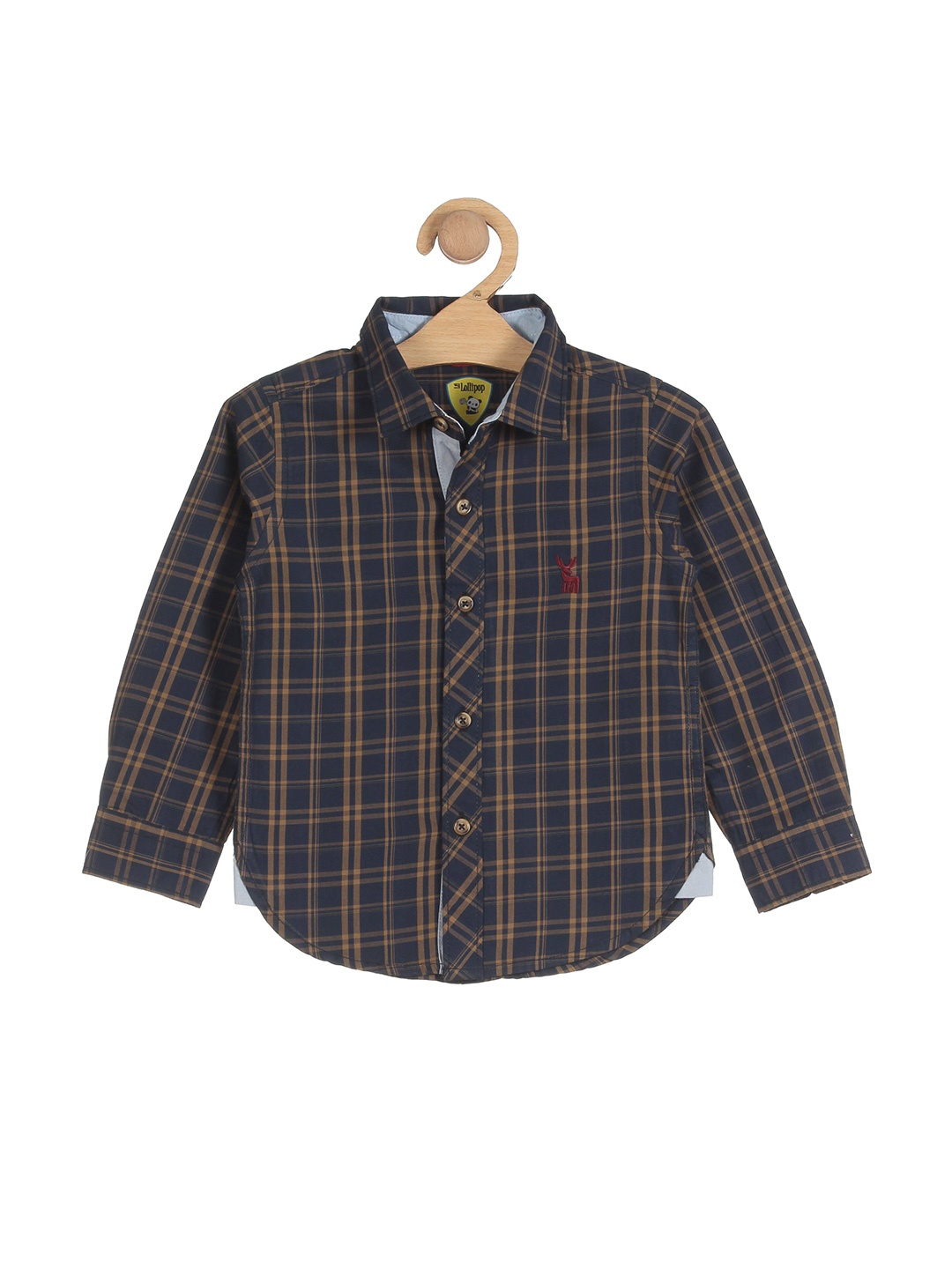 

Lil Lollipop Boys Navy Blue Tartan Checks Checked Casual Shirt