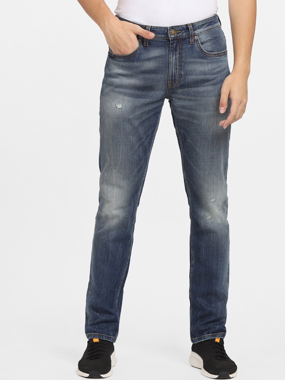 

Jack & Jones Men Blue Slim Fit Low-Rise Mildly Distressed Heavy Fade Jeans
