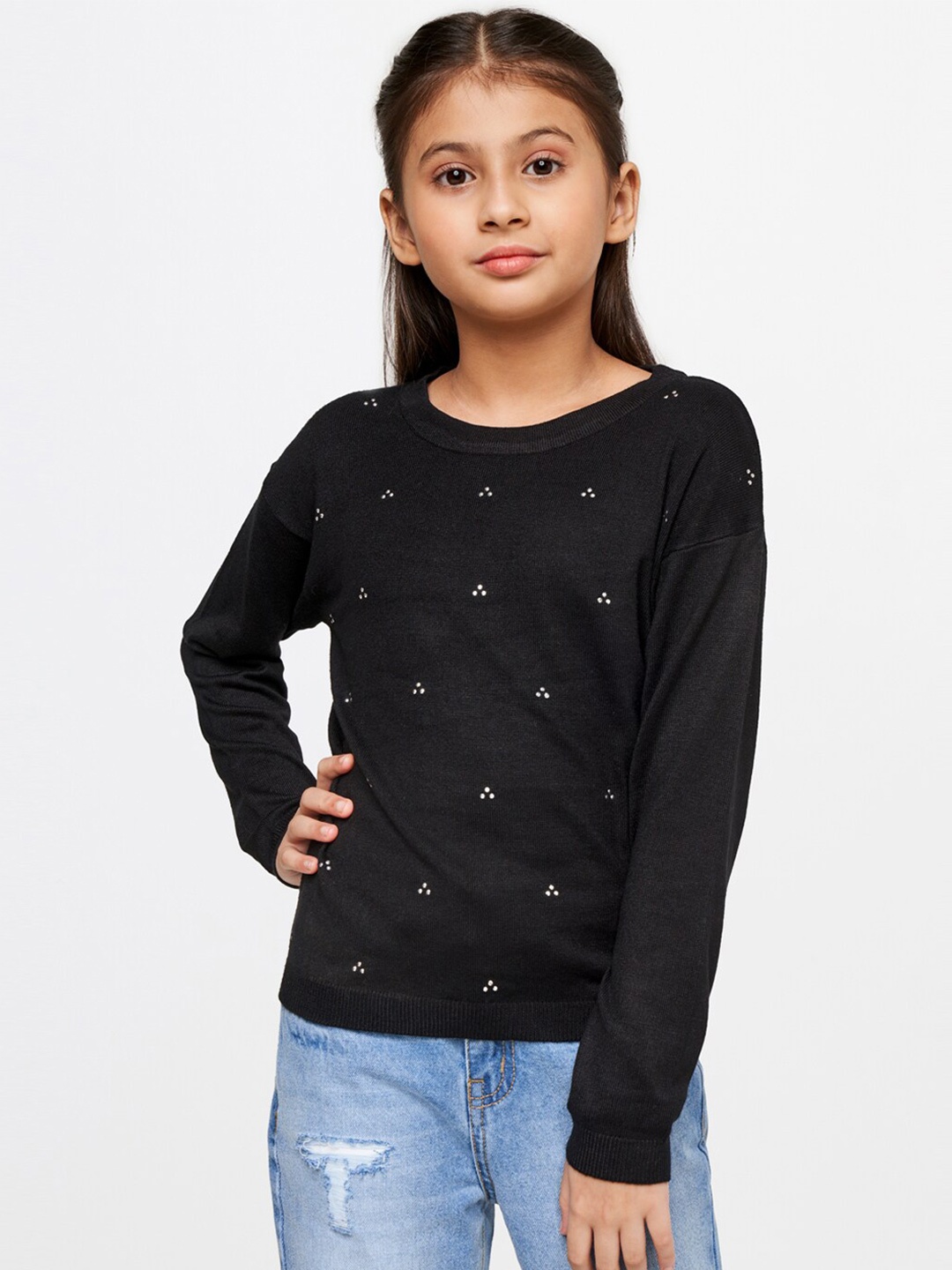 

AND Girls Black Embellished Top
