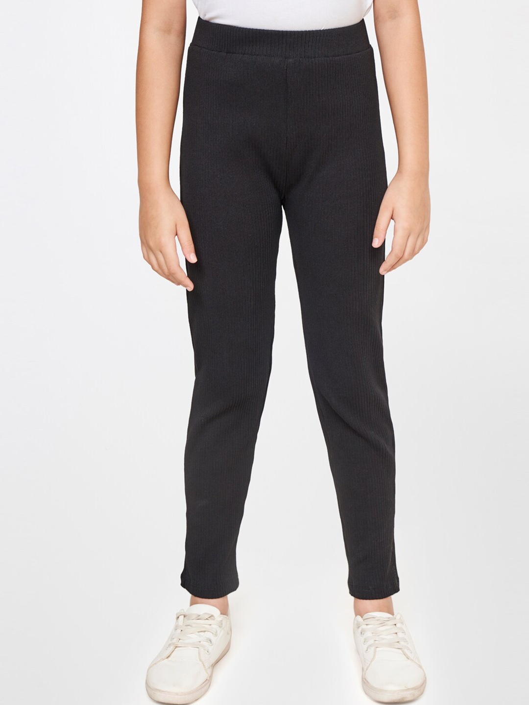 

AND Girls Black Striped Tapered Fit Trouser
