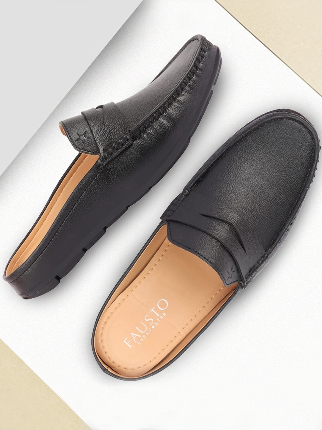 

FAUSTO Men Black Slip On Mule Sneakers