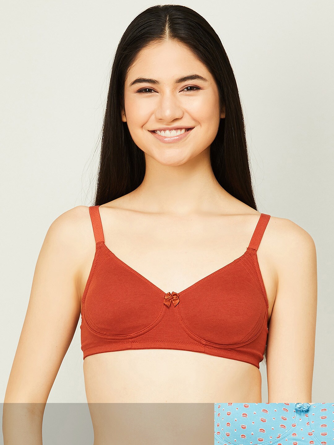 

Ginger by Lifestyle Pack of 2 Maroon & Blue Geometric Beginners Bra