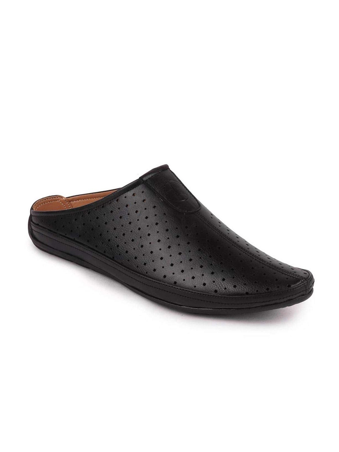 

FAUSTO Men Black Perforations PU Mojaris