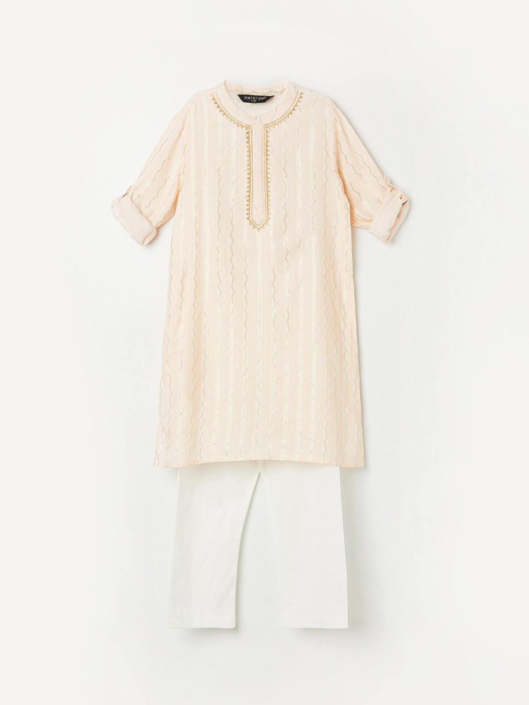 

Melange by Lifestyle Boys Pink Thread Work Kurta with Pyjamas