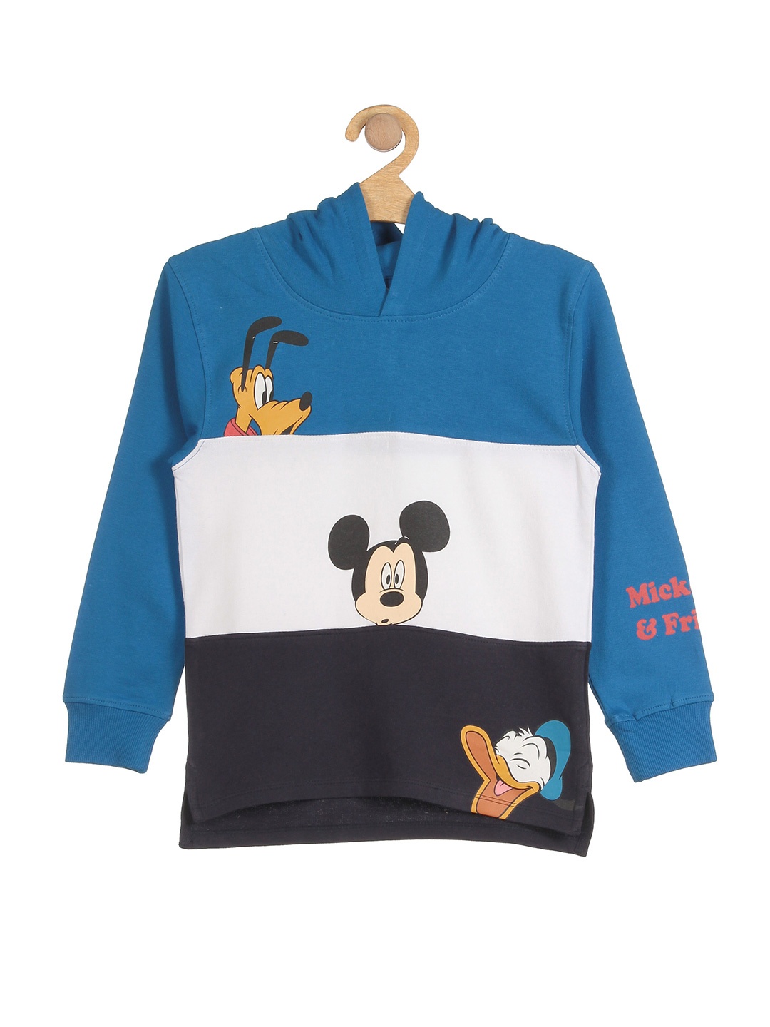 

Lil Lollipop Unisex Kids Blue Colourblocked Hooded Sweatshirt