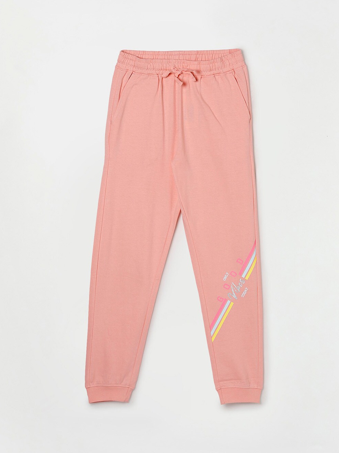 

Fame Forever by Lifestyle Girls Pink Solid Pure Cotton Joggers