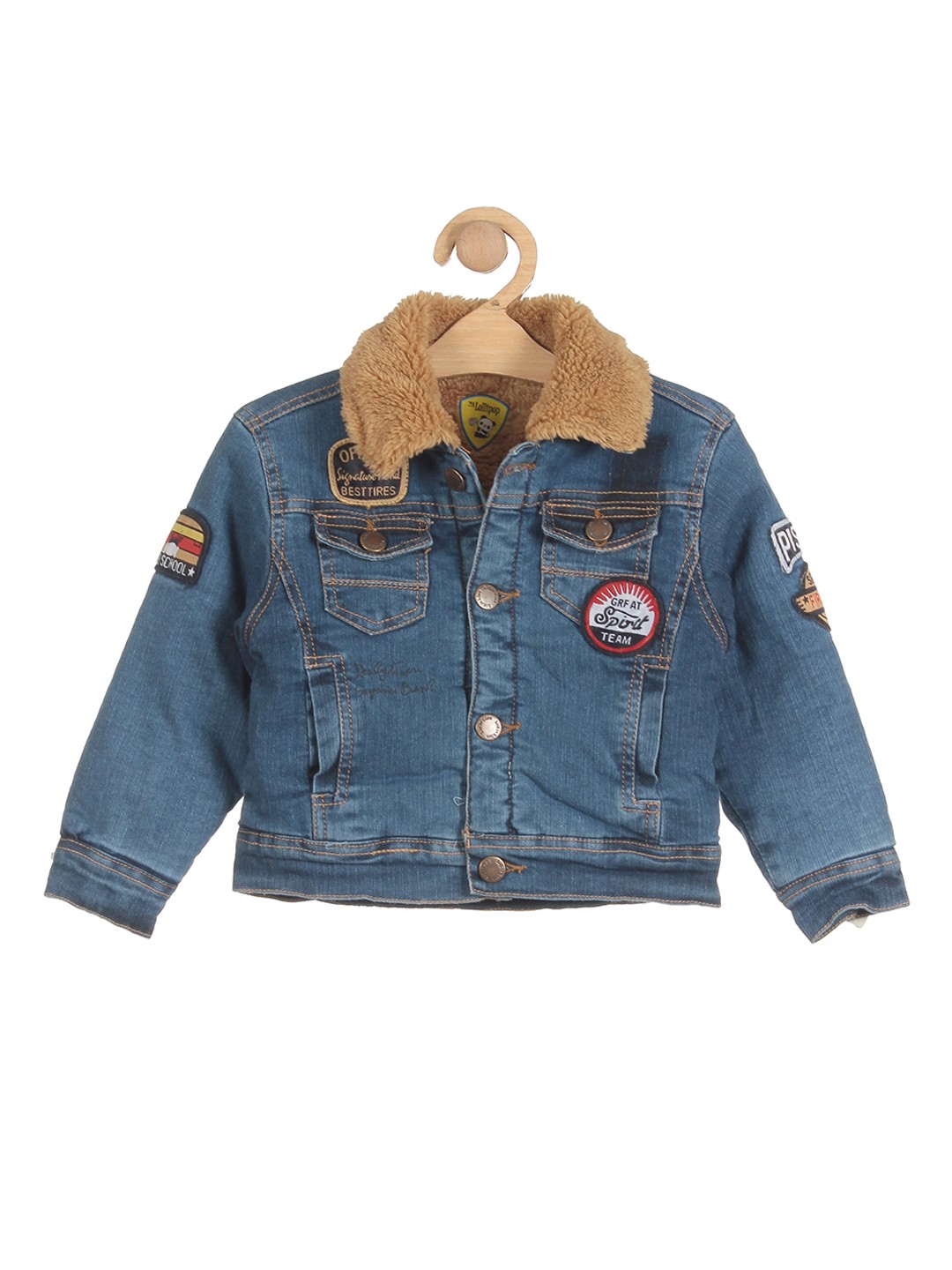 

Lil Lollipop Unisex Kids Blue Washed Lightweight Denim Jacket
