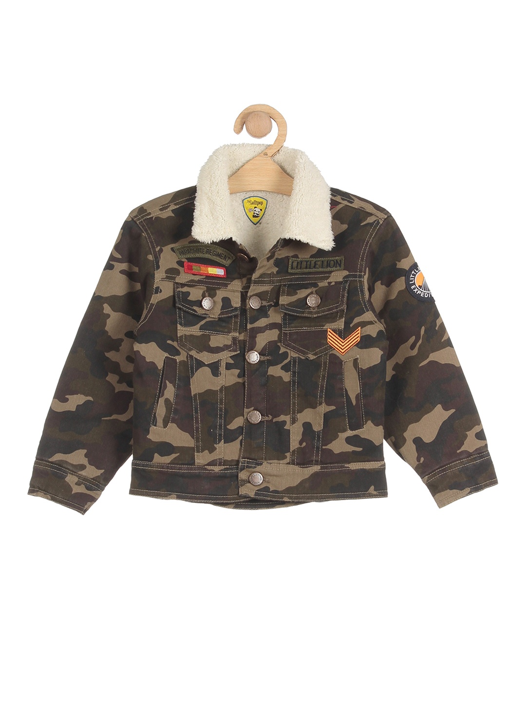 

Lil Lollipop Unisex Kids Green Camouflage Tailored Jacket