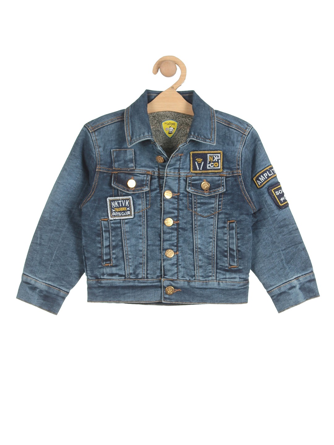 

Lil Lollipop Unisex Kids Blue Washed Lightweight Denim Jacket