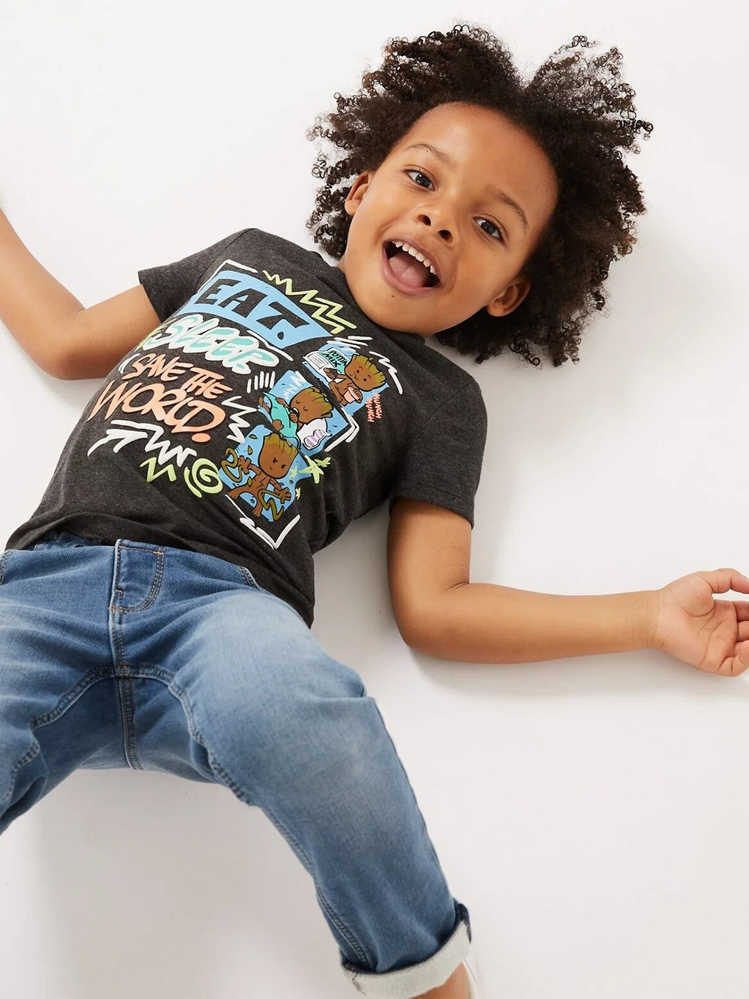 

Marks & Spencer Boys Black & Blue Printed T-shirt