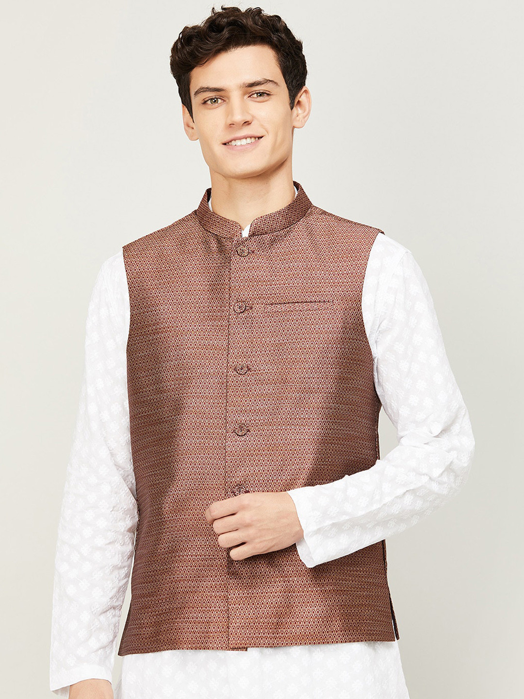 

Melange by Lifestyle Men Brown Lightweight Tailored Jacket