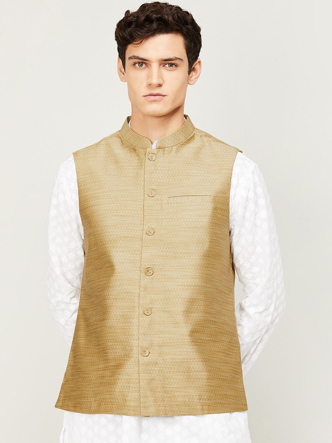 

Melange by Lifestyle Men Beige Tailored Jacket
