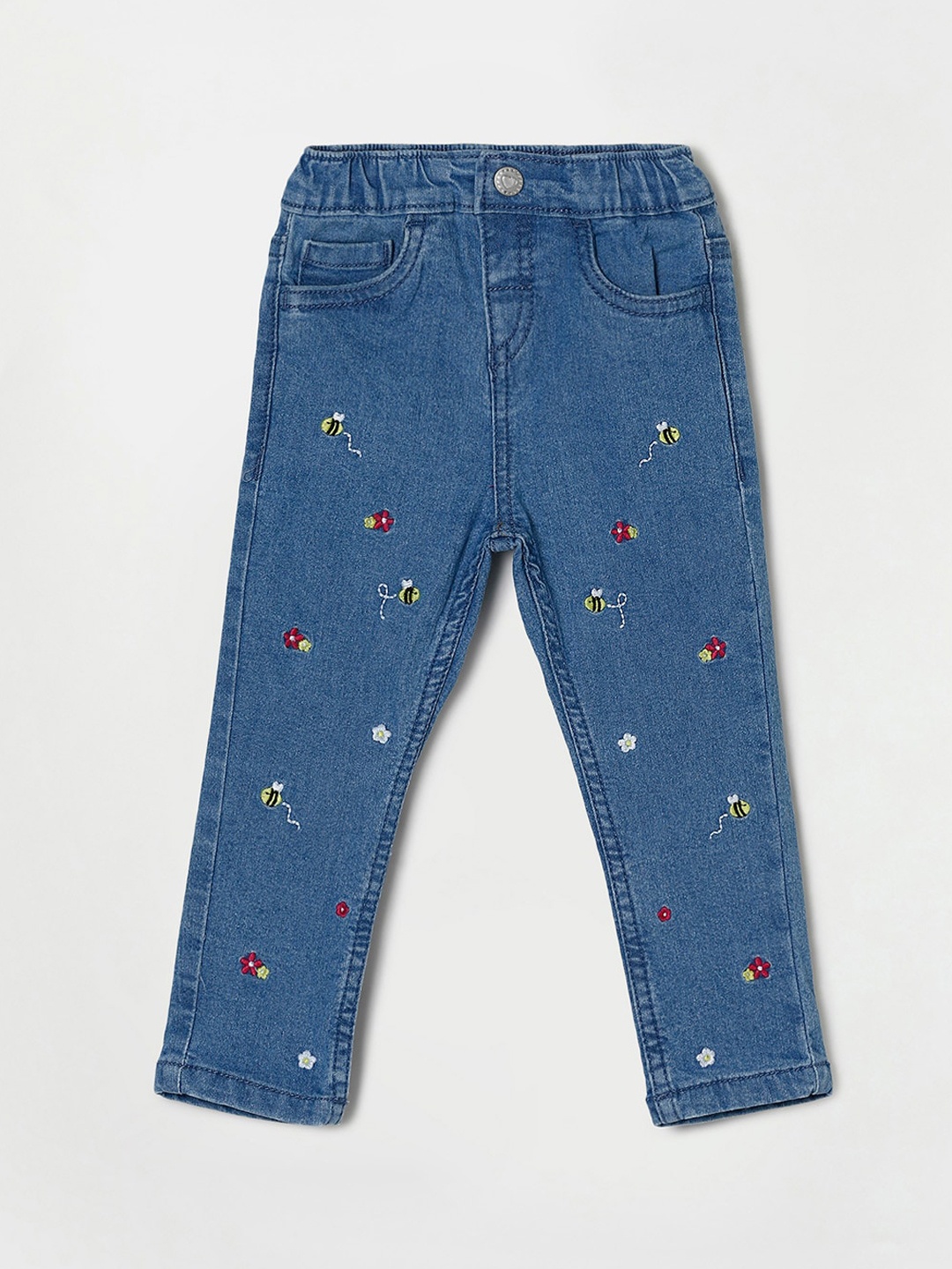 

Juniors by Lifestyle Girls Blue Skinny Fit Embroidered Jeans