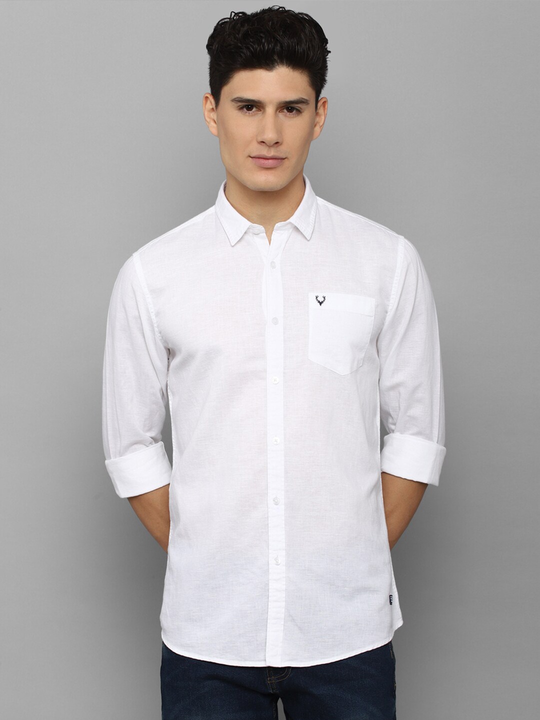 

Allen Solly Sport Men White Solid Slim Collar Casual Shirt